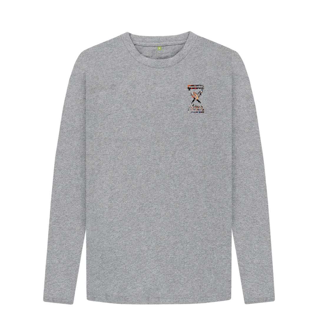 Athletic Grey Printed Long Sleeve T Shirt Front