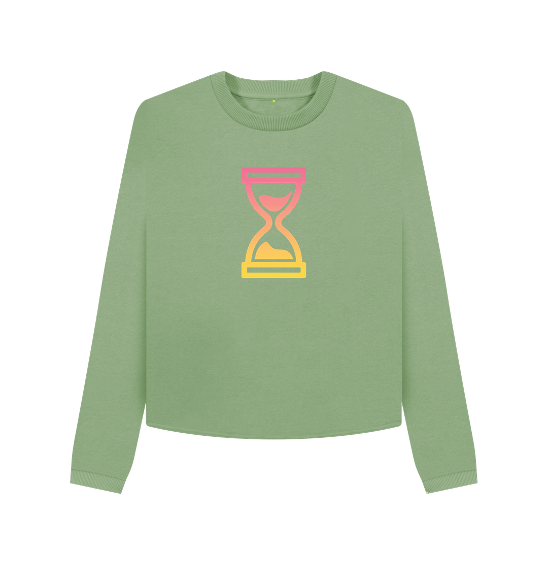 Sage Printed Boxy Jumpers Front