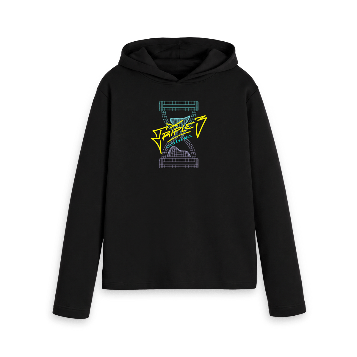 Black Printed Hoody Front
