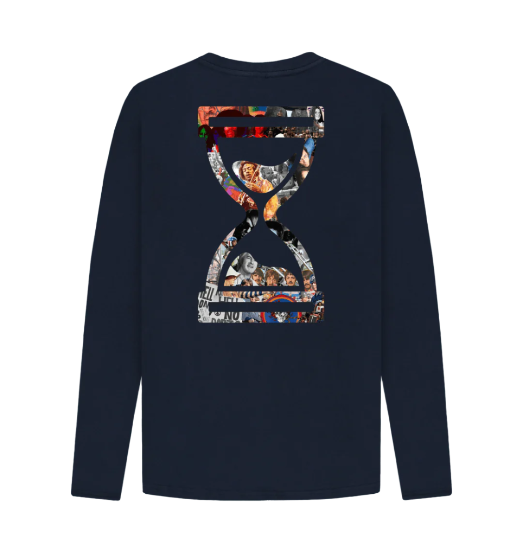 back print of our Trip Le Three design on a navy long sleeve t shirt