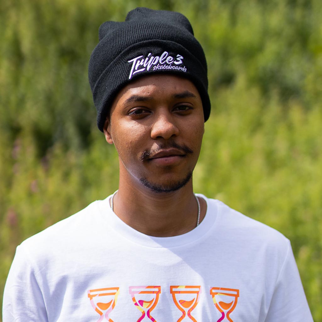 black beanie skateboard