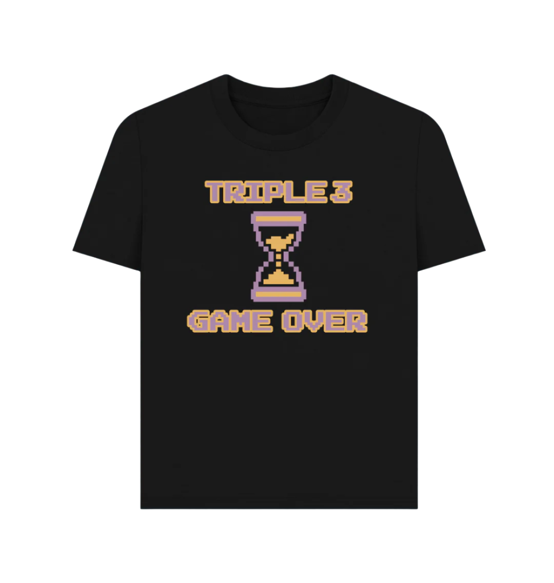 Black Women's Game Over Skateboard T Shirt