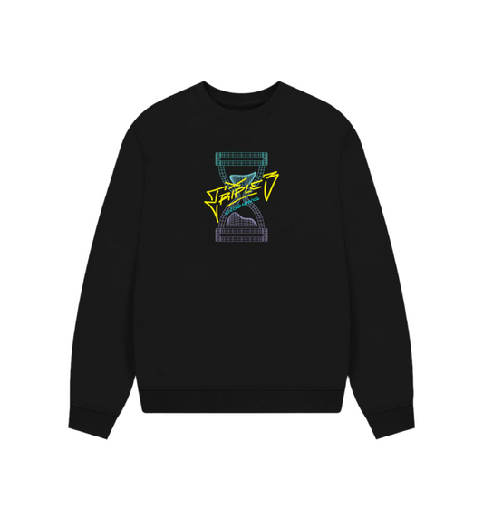 Black Wireframe Fade Oversized Sweatshirt