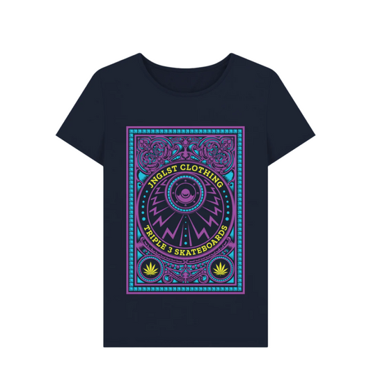Navy Skate Life Women's T Shirt Crew Neck