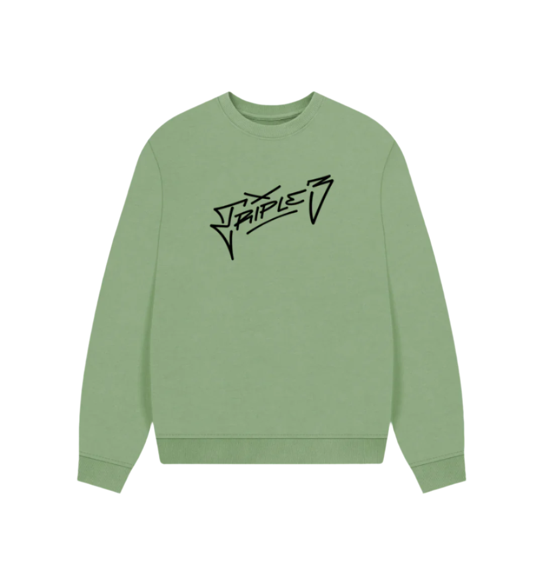 Sage Triple 3 Signature Oversized Jumper