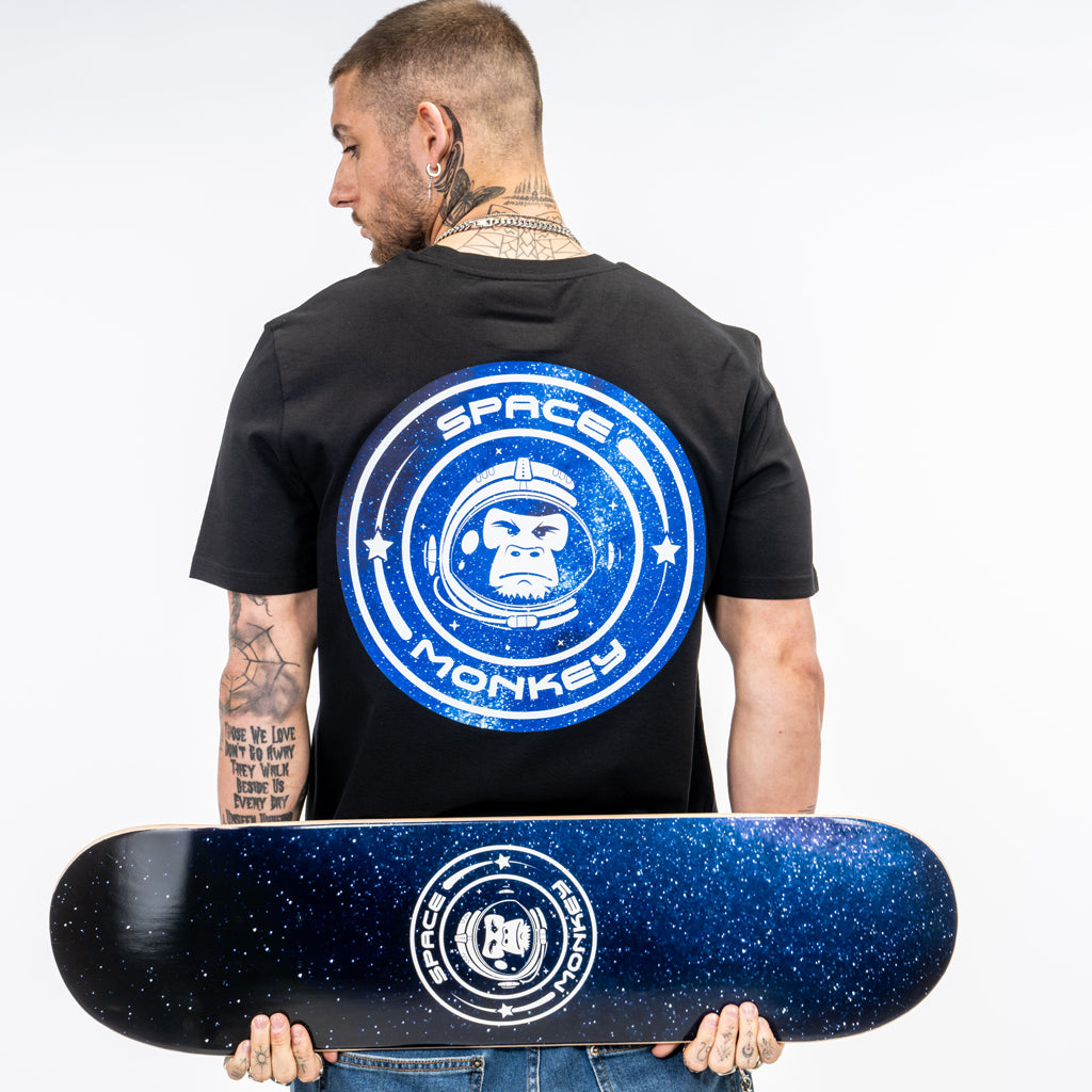 Black Space Monkey Back Print