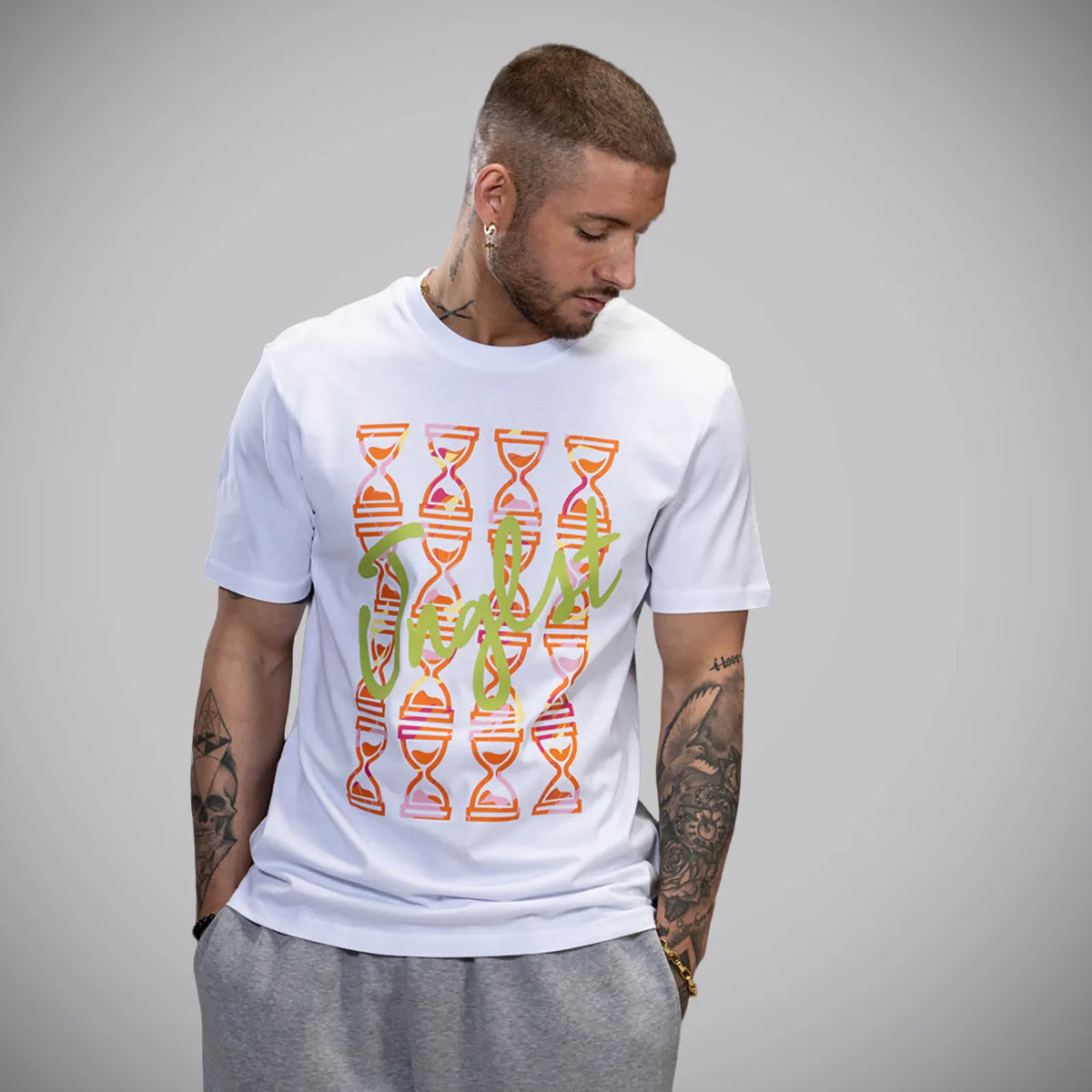 Junglist collab White Camo Time Skate Triple 3 T-Shirt