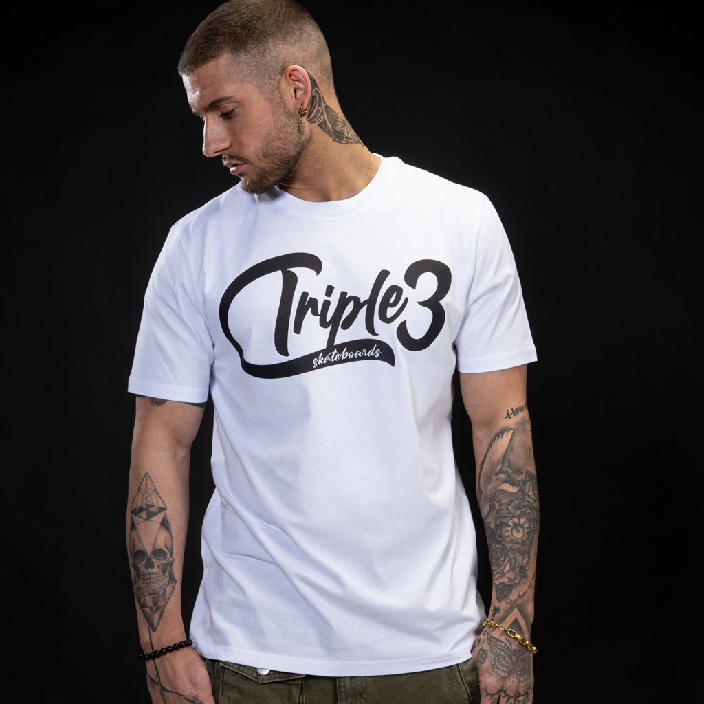 Triple 3 Skateboard T Shirt White