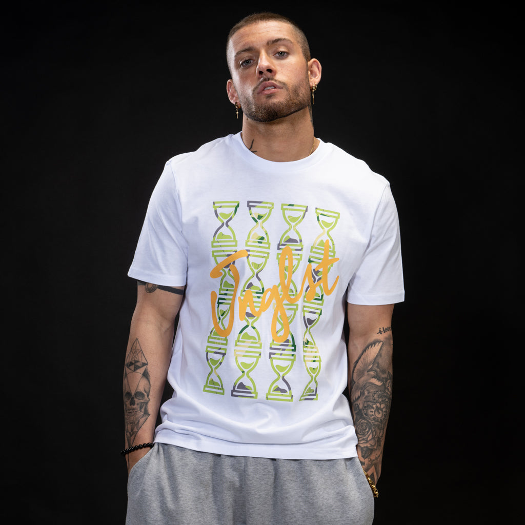 Triple 3 X Junglist Green Timepiece - White T-Shirt