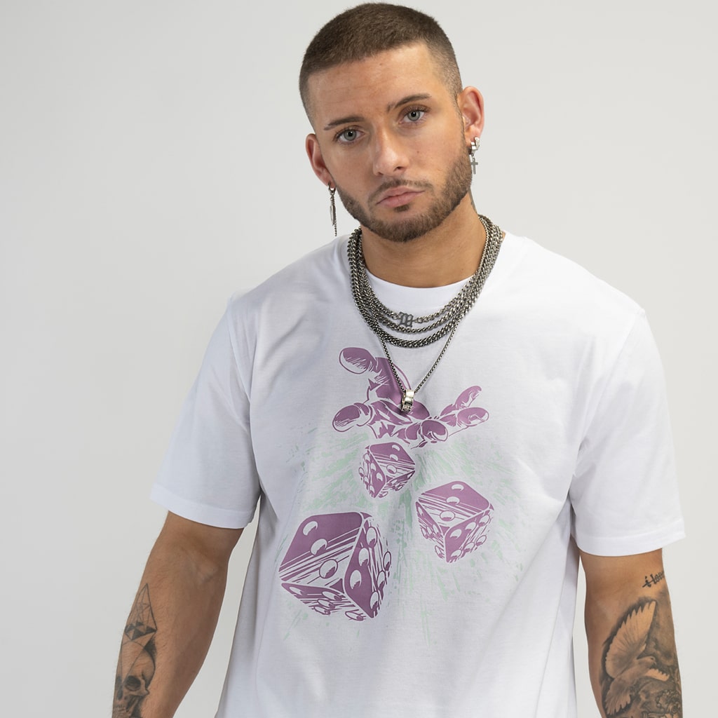 Lucky Loaded Dice Roll Skateboard T Shirt