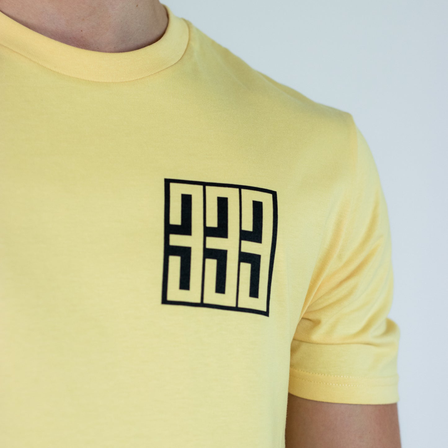 triple 3 skateboards yellow t shirt with boxed design printed