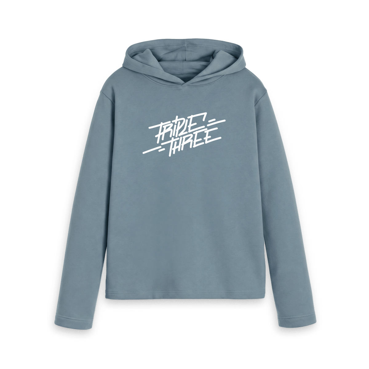 Stone Blue Printed Hoody Front