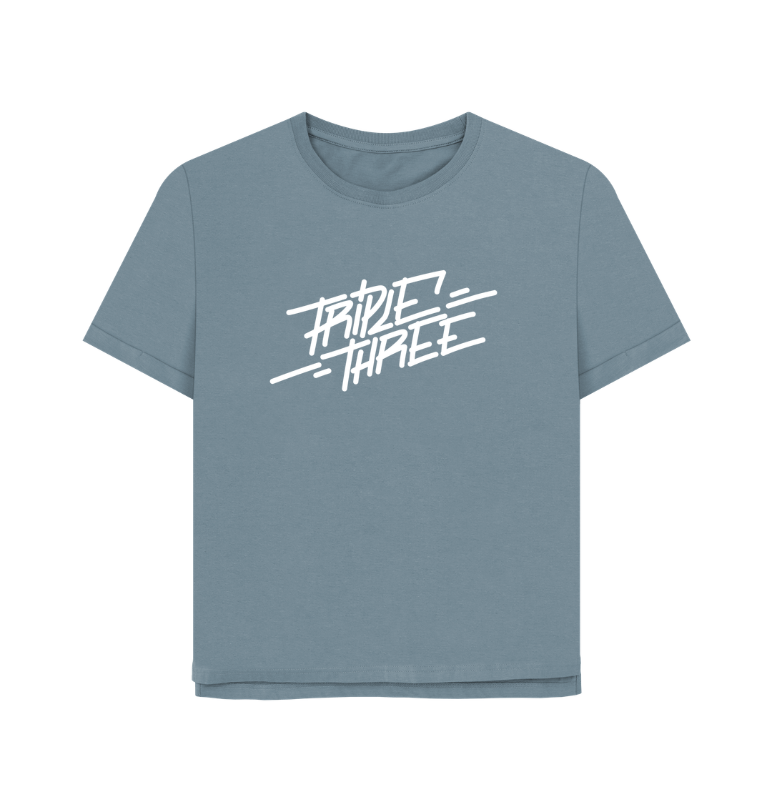 Stone Blue Printed T-shirt Front