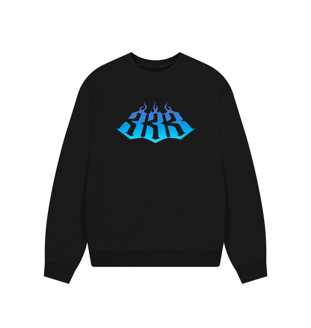 Black Printed Sweater Front