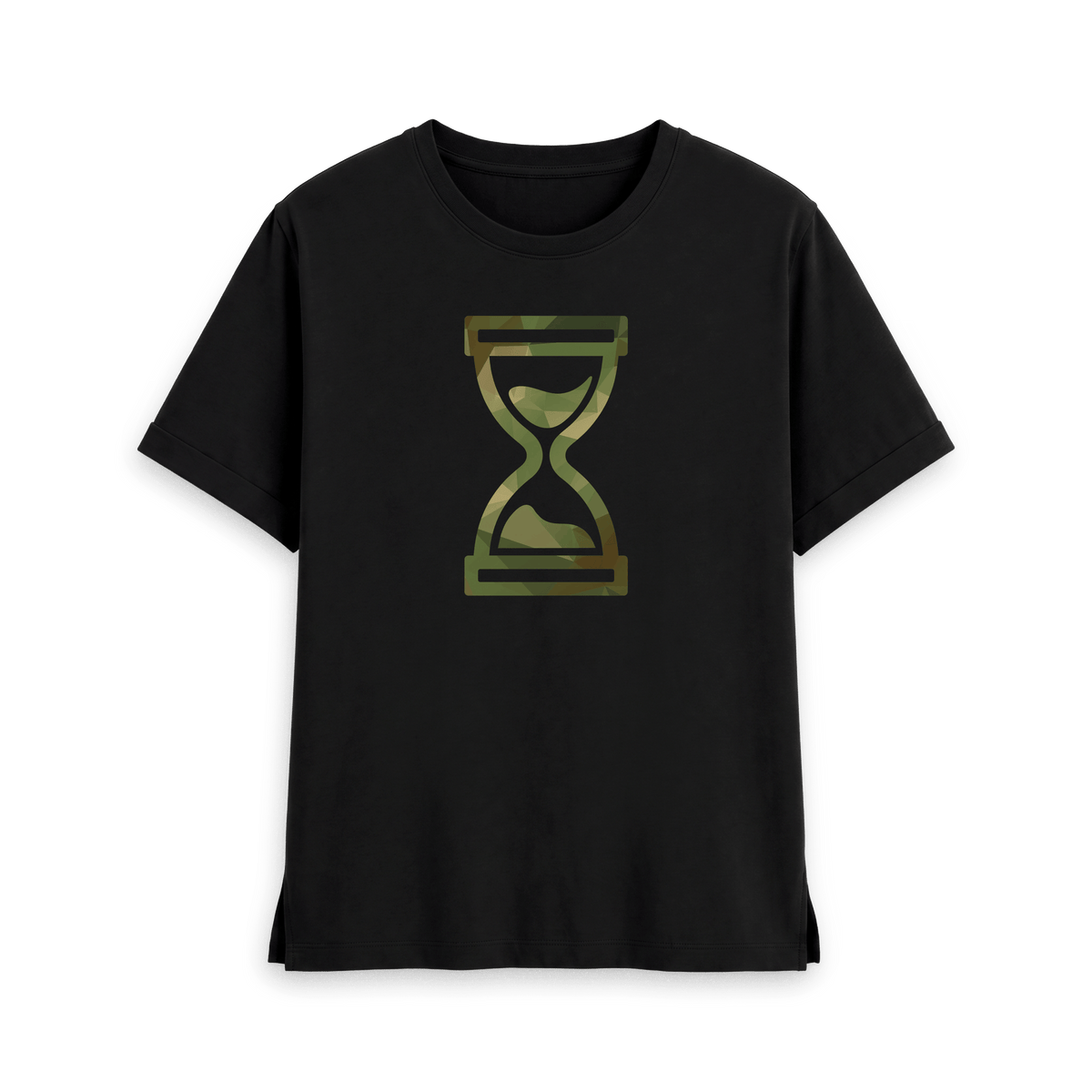 Black Printed T-shirt Front