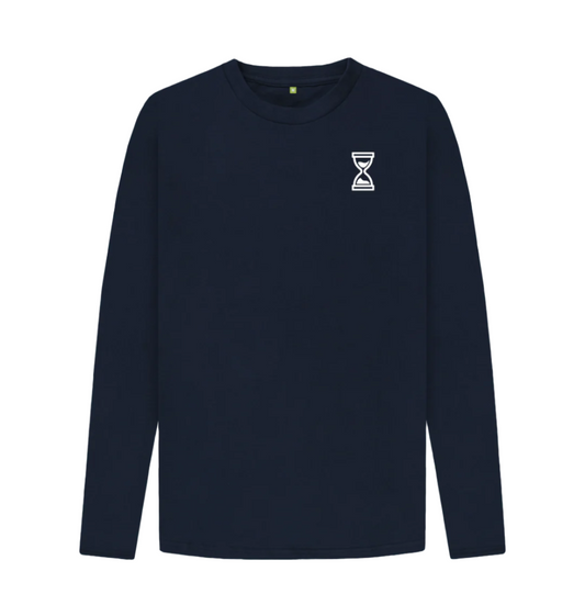 Navy Blue Long Sleeve Classic Double Drop T-Shirt