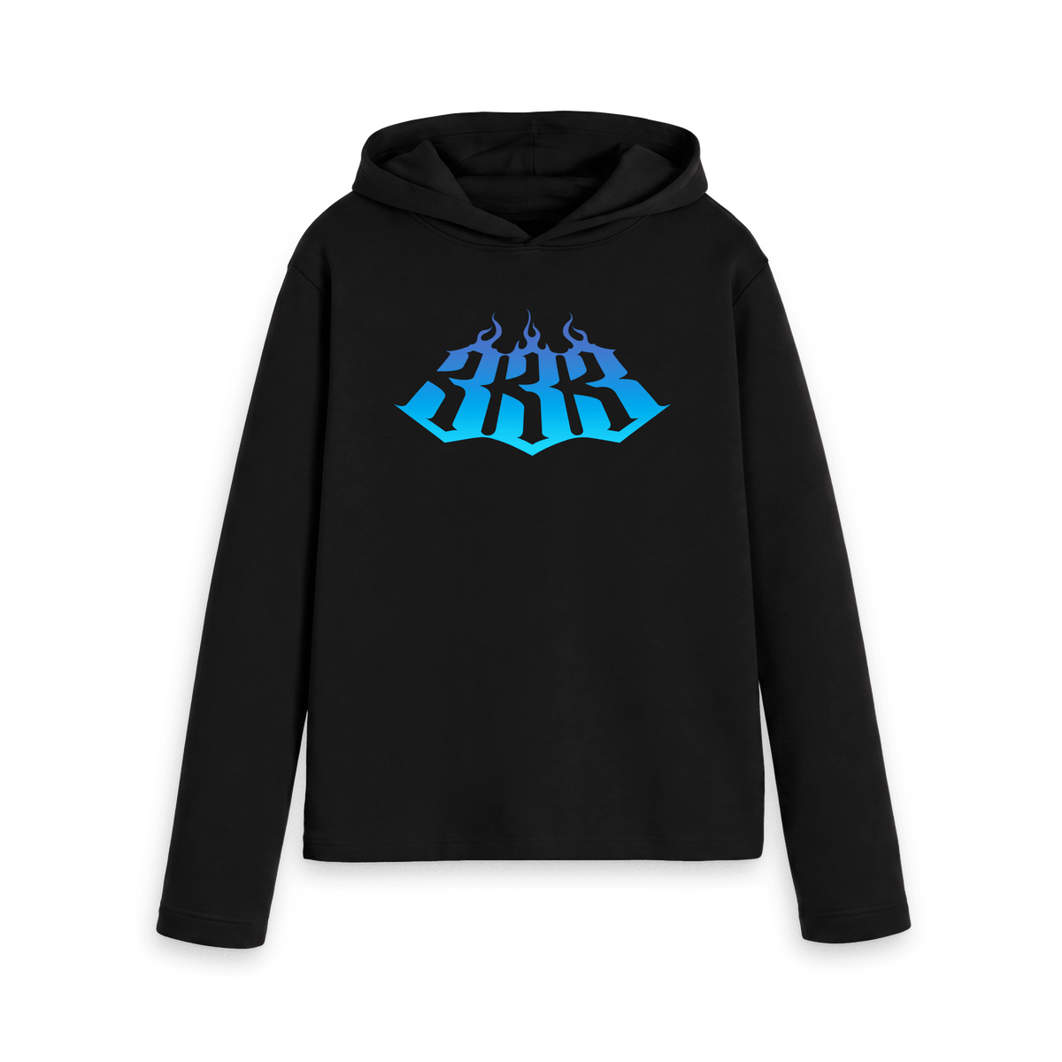 Black Printed Hoody Front