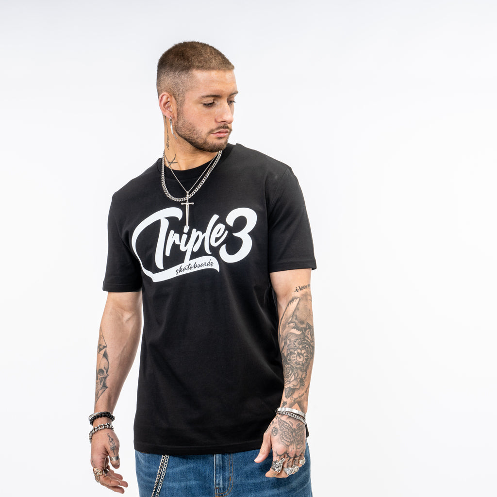 Triple 3 Script Black t-shirt