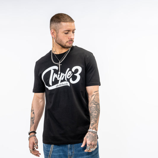 Triple 3 Script Black t-shirt