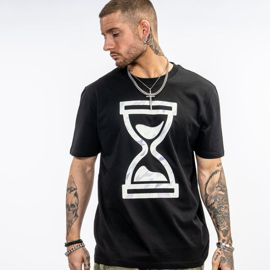 Cream Camo Time Black T Shirt
