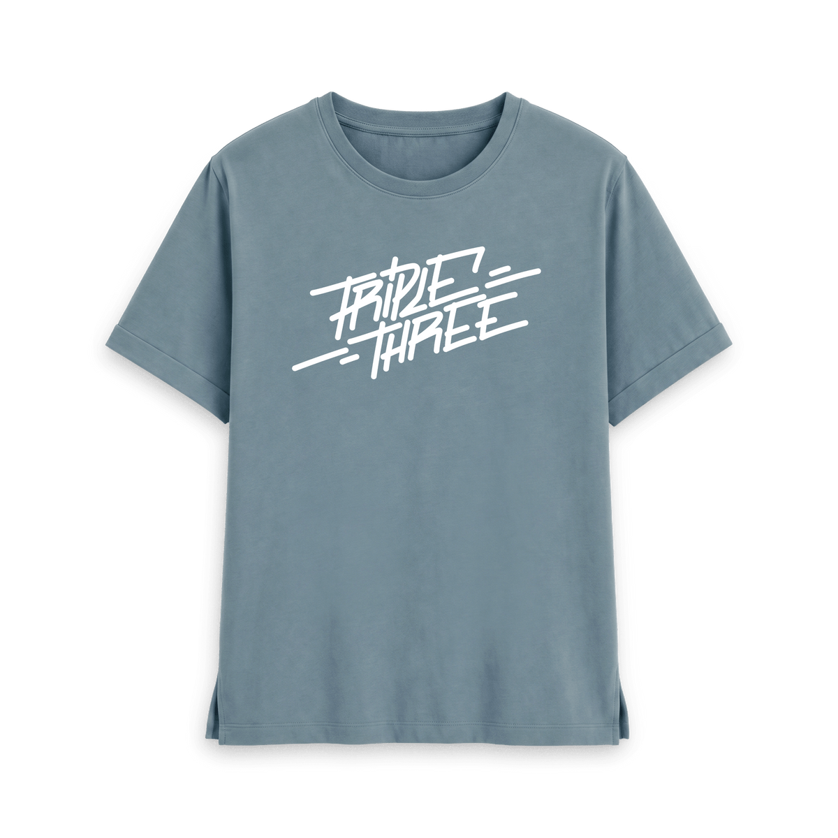 Stone Blue Printed T-shirt Front