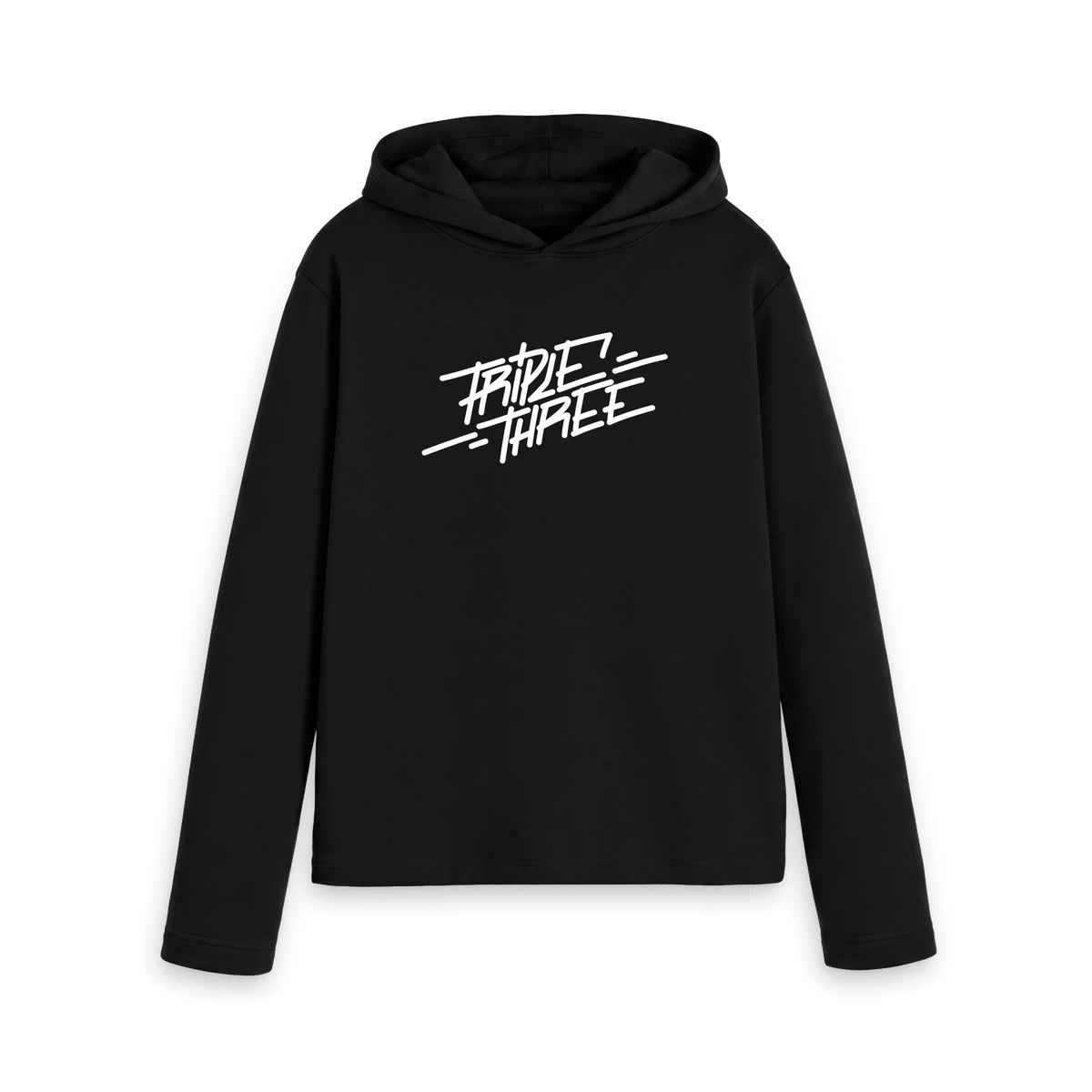 Black Printed Hoody Front