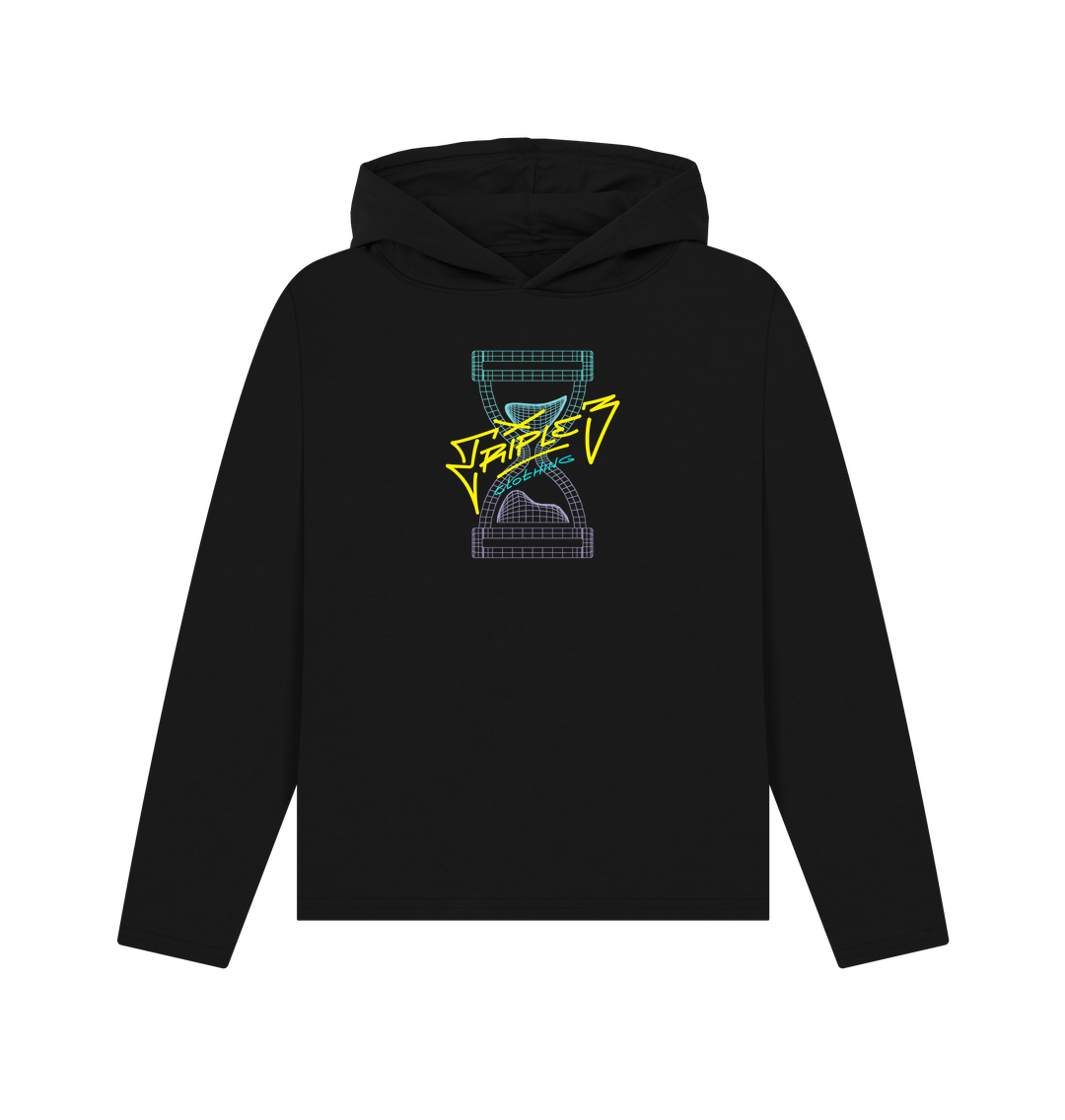 Black Printed Hoody Front