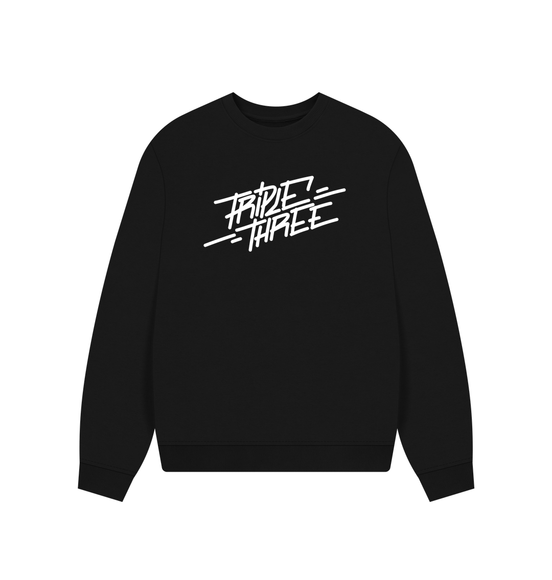 Black Printed Sweater Front