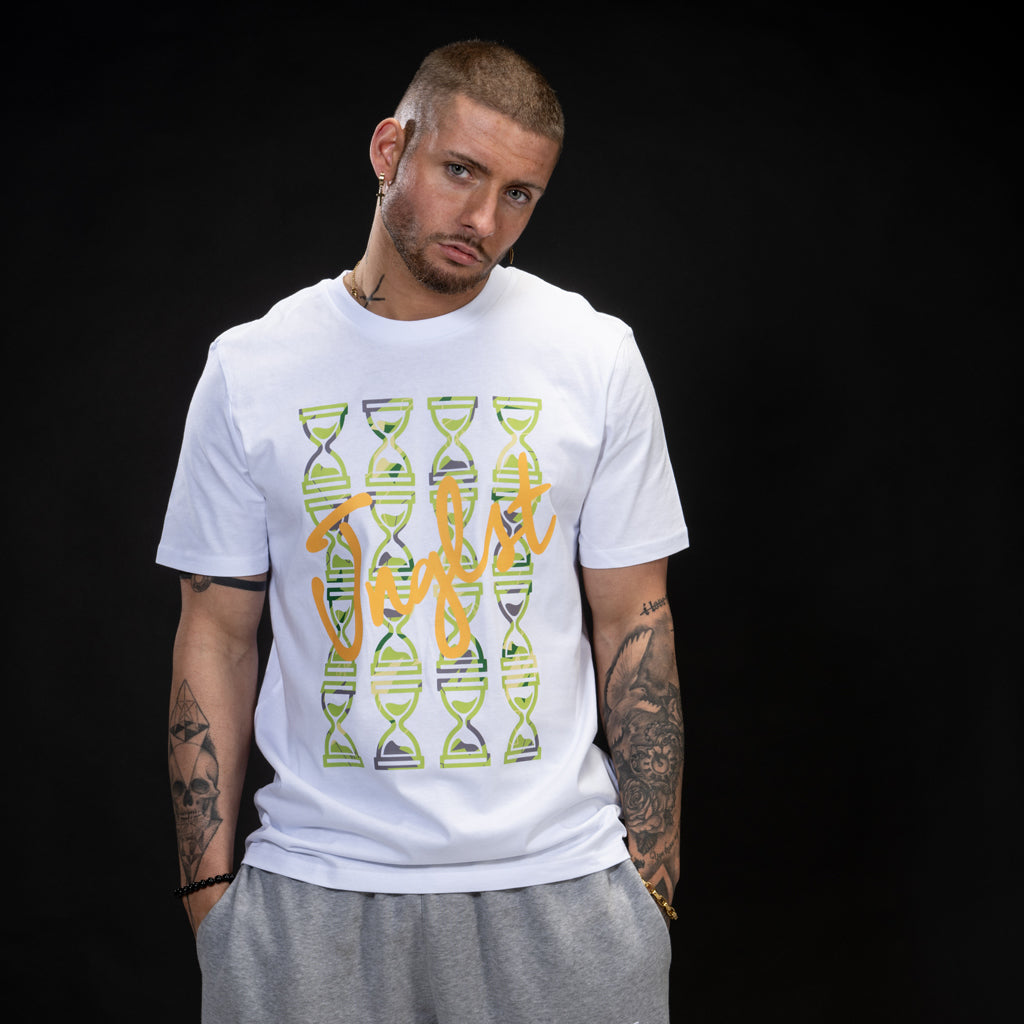 Triple 3 X Junglist Green Timepiece - White T-Shirt