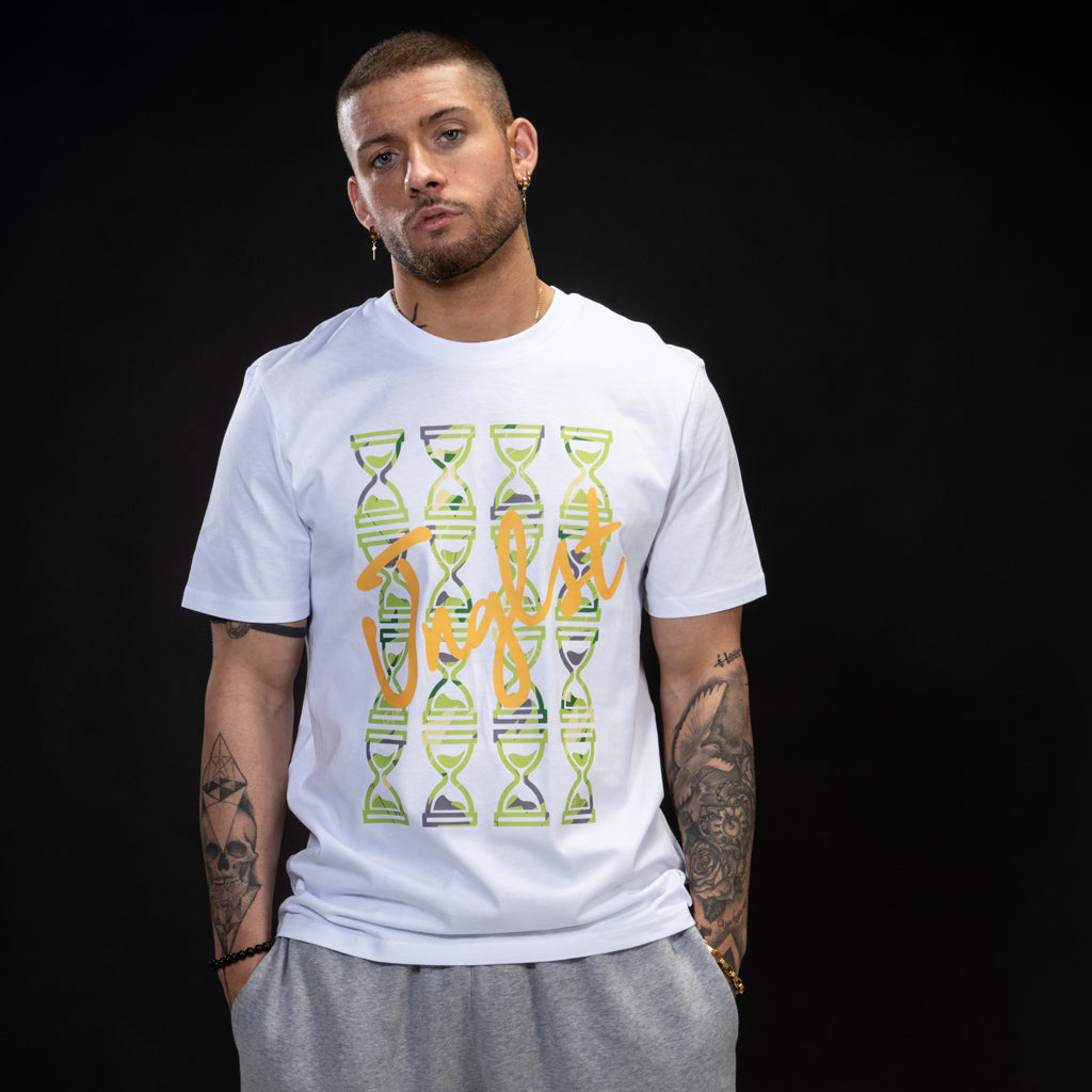 Triple 3 X Junglist Green Timepiece - White T-Shirt