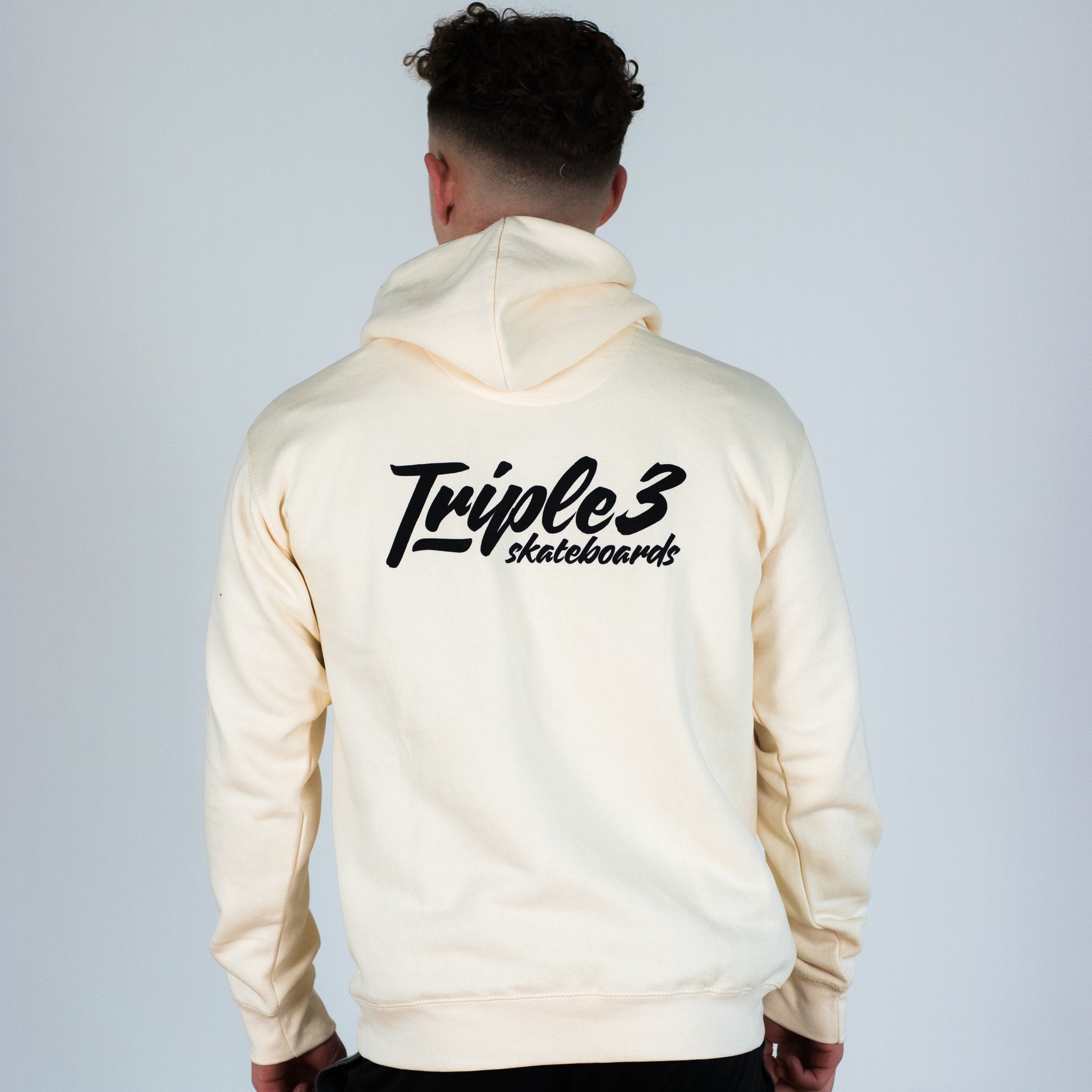 ivory hoody worn by model