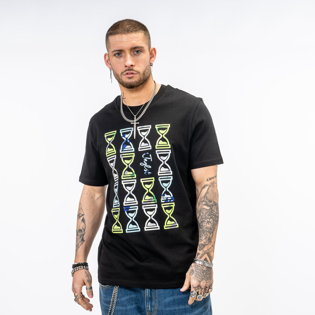 Multi Coloured Camo Pattern Junglist T Shirt