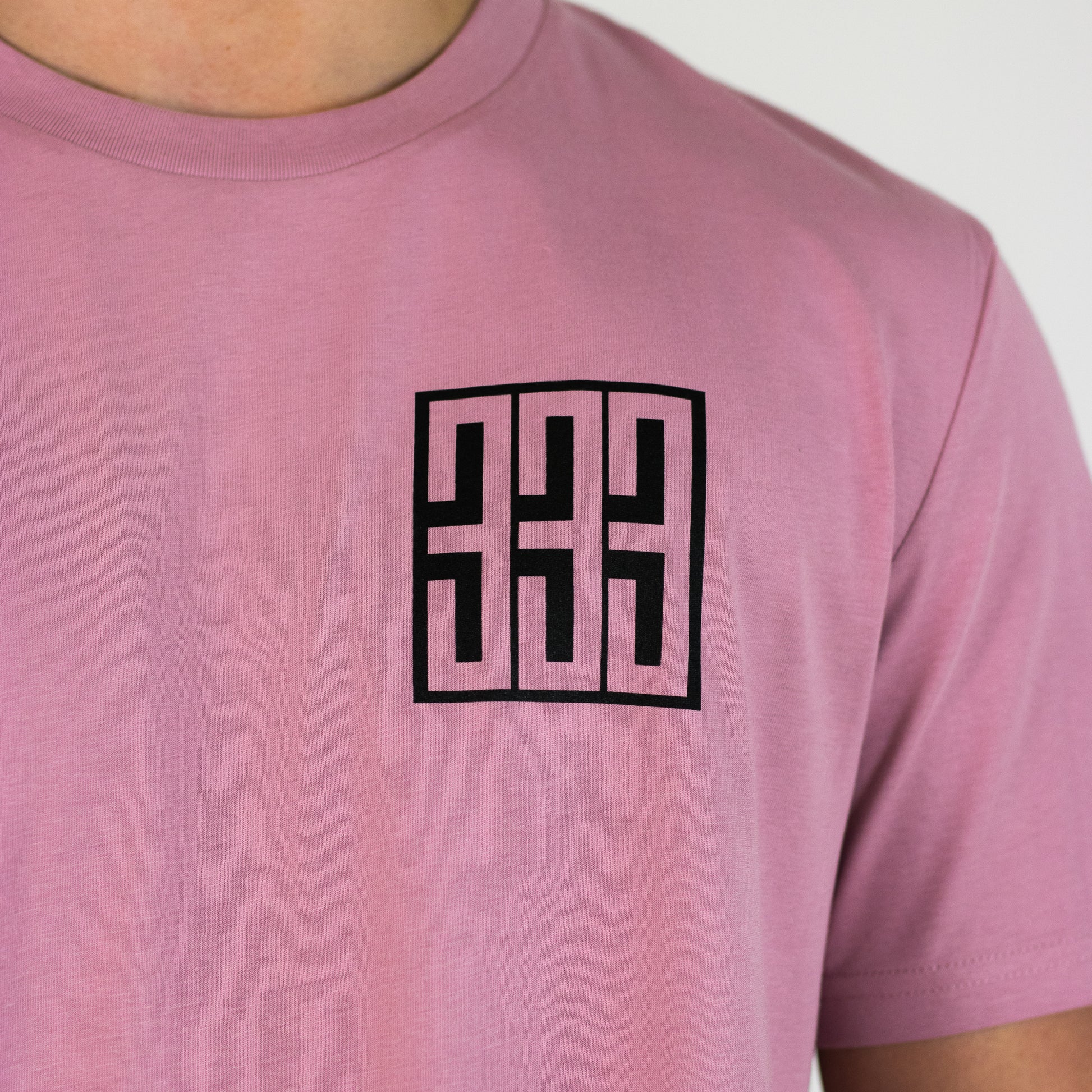 pink t shirt with 333 design
