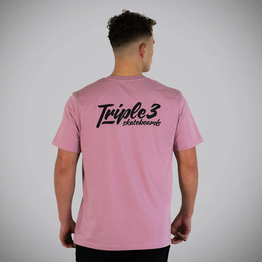 Triple 3 Box Logo T-Shirt Pink Skater