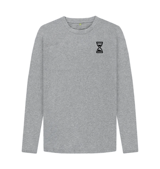 Athletic Grey Long Sleeve Double Drop Black Print Classics T-Shirt