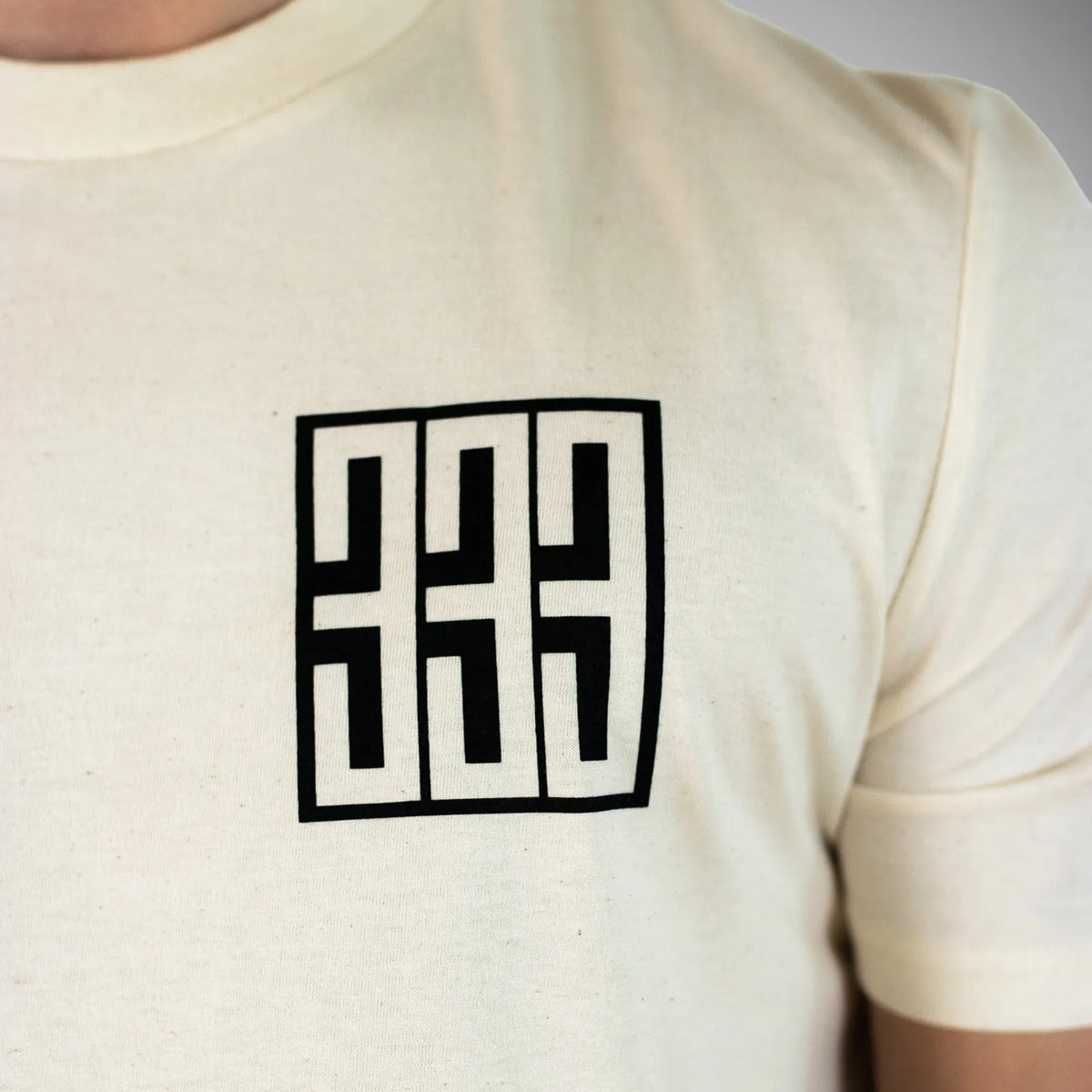 Triple 3 Boxed Design Logo Graphic Natural T-Shirt Skate