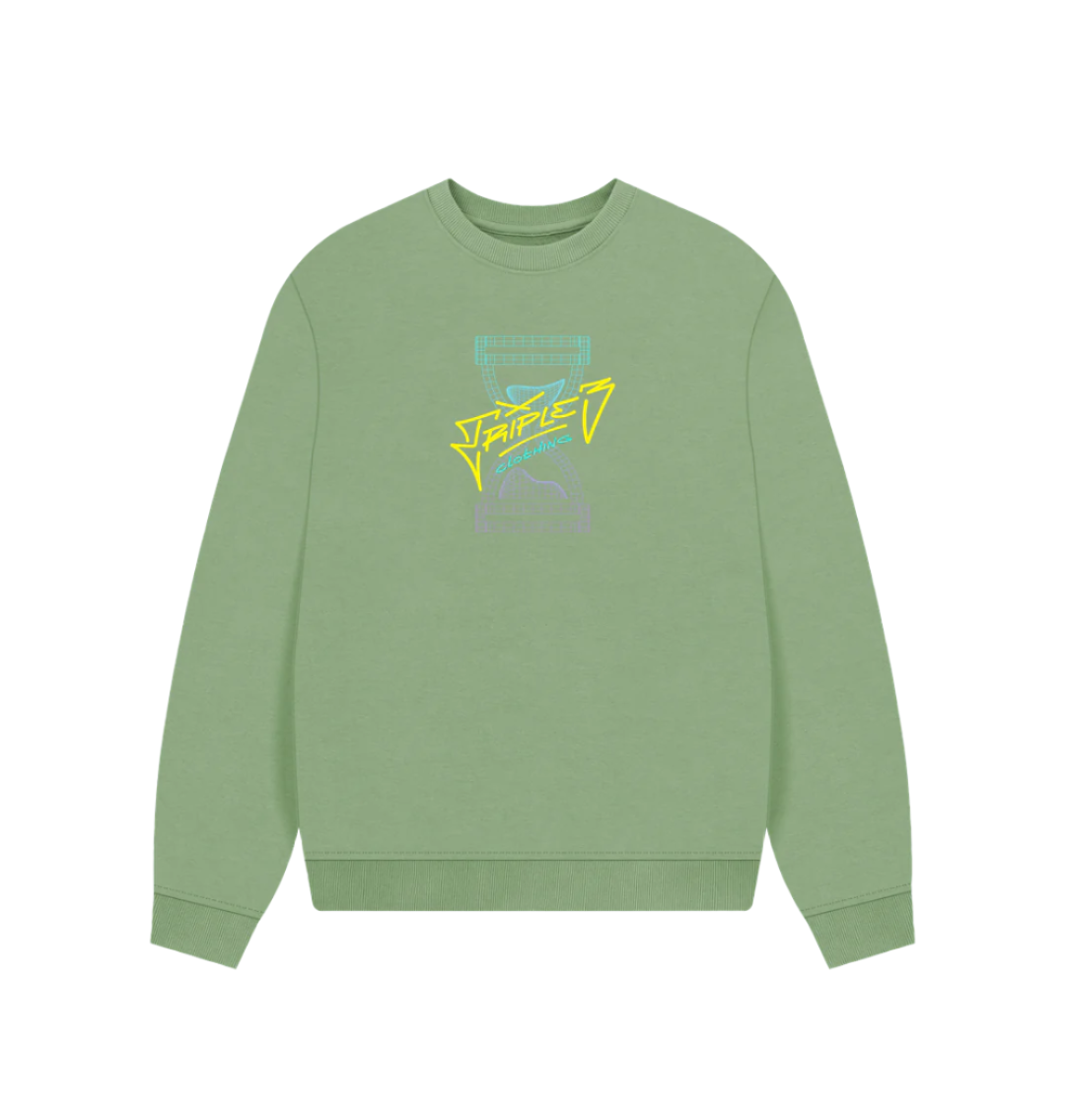 Sage Wireframe Fade Oversized Sweatshirt