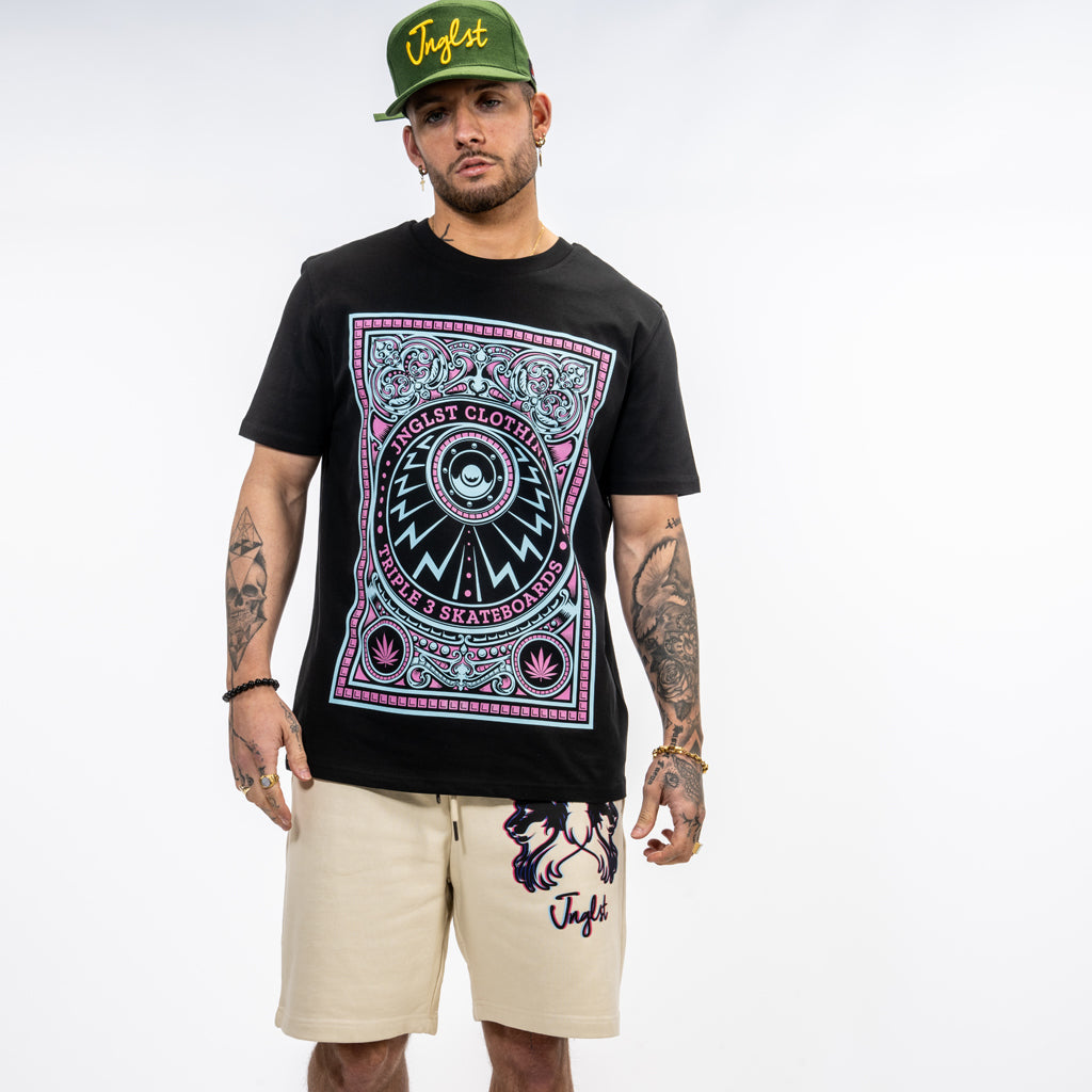 Black Skate Life Blue and Purple T Shirt