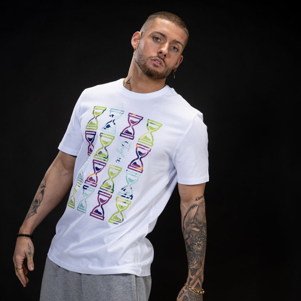 White Junglist Timepiece Skate T Shirt