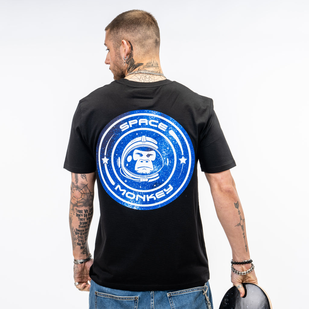Black Back Print Space Monkey T-Shirt