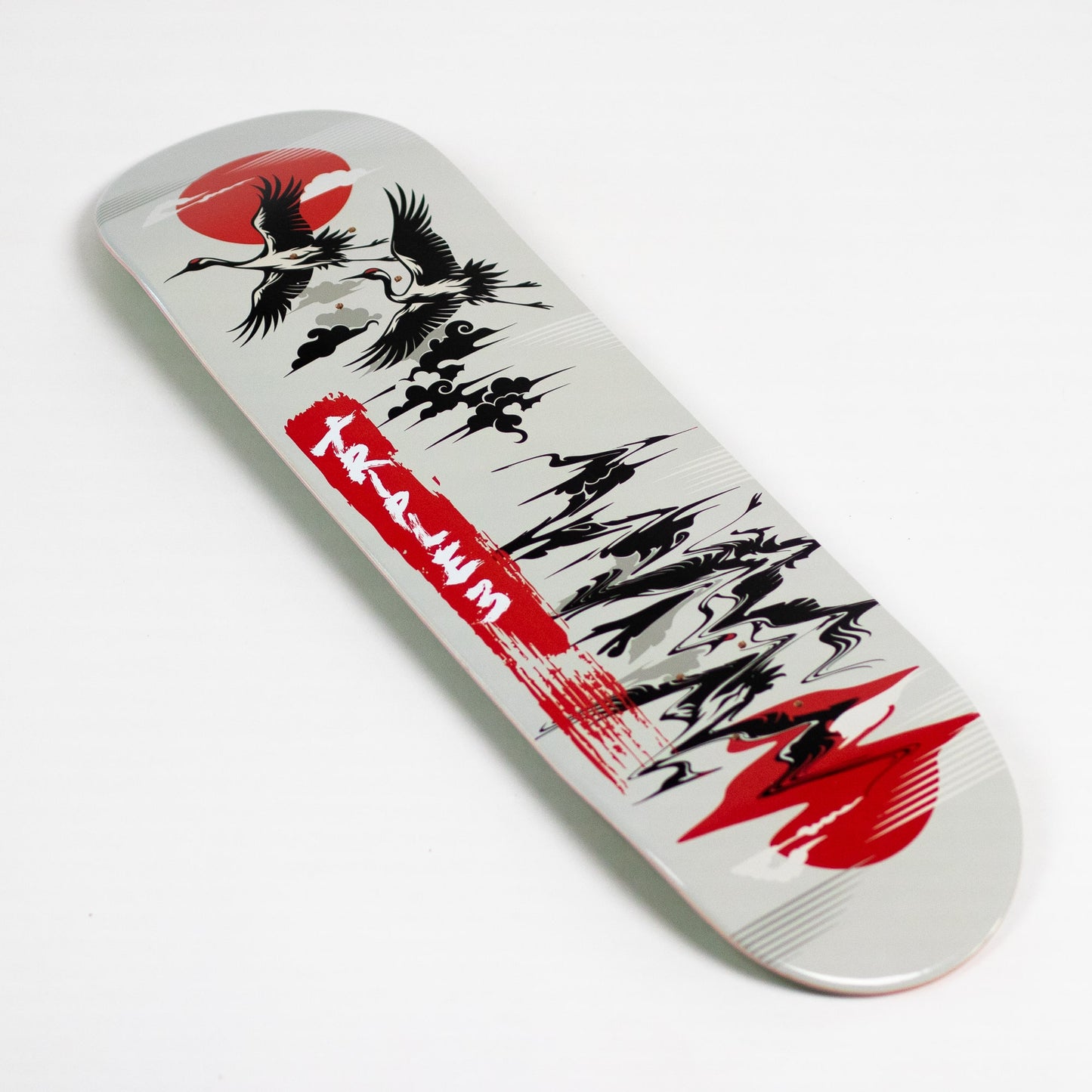 Triple 3 Skateboard Japanese art skate deck on a white background