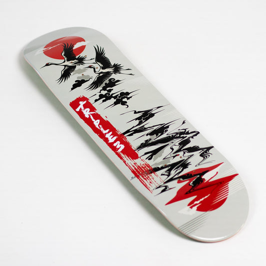 Triple 3 Skateboard Japanese art skate deck on a white background
