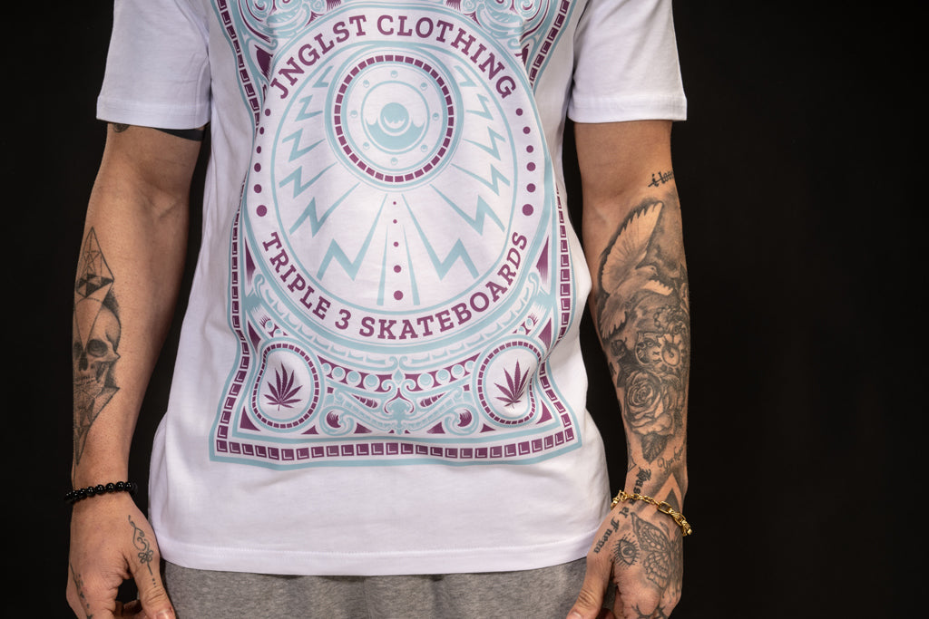 White Skate Life Organic Triple 3 T Shirt