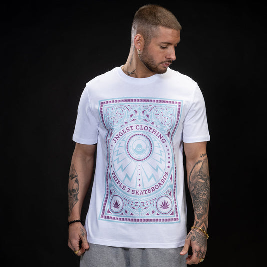 White organic cotton skate life t shirt