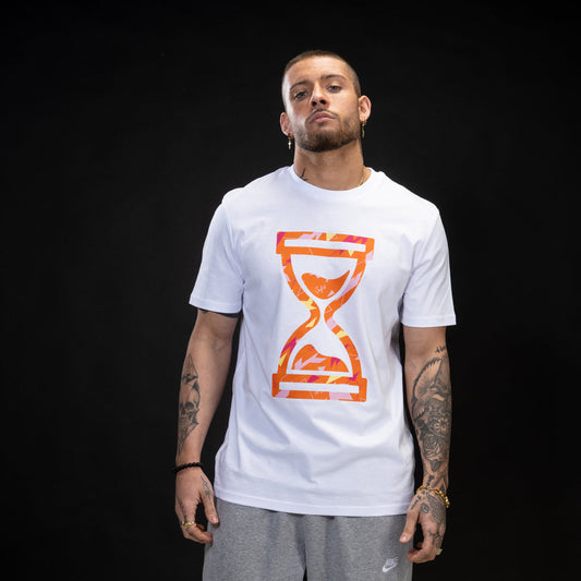 White Orange Camo T Shirt for Skateboarders